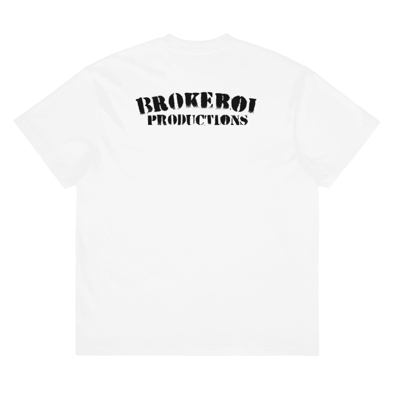 White hero tee back