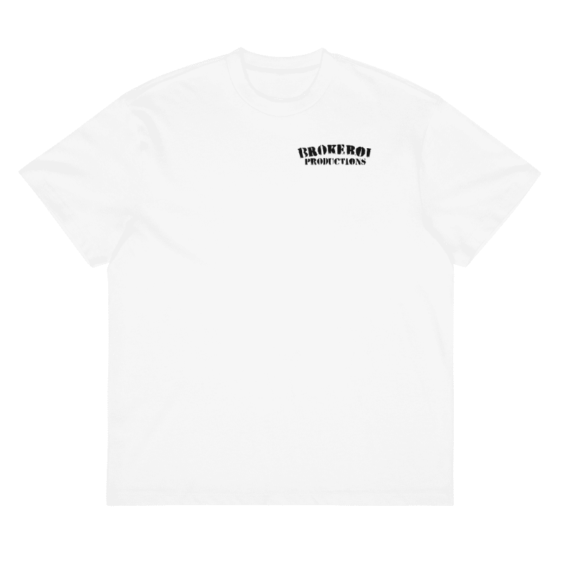 White hero tee front